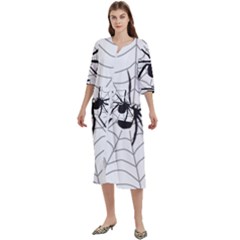 Spider Web Women s Cotton 3/4 Sleeve Nightgown by Azkajaya