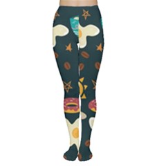 Seamless-pattern-with-breakfast-symbols-morning-coffee Tights by Ket1n9