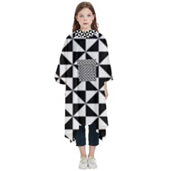 Triangle-pattern-simple-triangular Kids  Hooded Rain Ponchos by Ket1n9