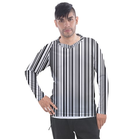 Barcode Pattern Men s Pique Long Sleeve T-shirt by Ket1n9