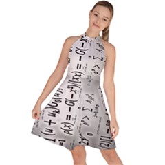 Science Formulas Sleeveless Halter Neck A-line Dress by Ket1n9