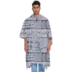 Black And White Hand Drawn Doodles Abstract Pattern Bk Men s Hooded Rain Ponchos by dflcprintsclothing