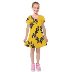 Zebra Zebra Pattern Zebra Fur Zebra Print Strip Kids  Short Sleeve Velvet Dress by Azkajaya