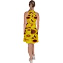 Beautiful Sunflowers Sleeveless Halter Neck A-Line Dress View4