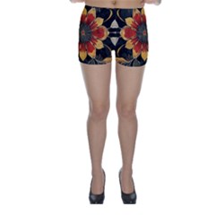 Pattern Decoration Background Skinny Shorts by Loisa77