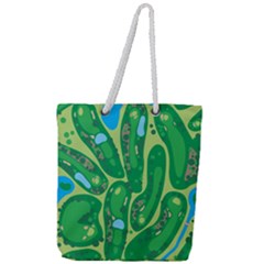 Golf Course Par Green Full Print Rope Handle Tote (large) by Loisa77