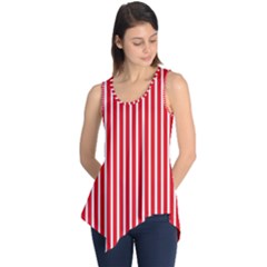 Strip Red White Pattern Sleeveless Tunic by Loisa77