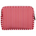 Strip Red White Pattern Make Up Pouch (Medium) View2