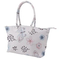 Butterflies Cute Flower Pastel Pattern Canvas Shoulder Bag by Loisa77