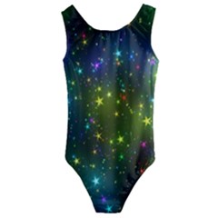 Stars Coloured Lights Background Kids  Cut-out Back One Piece Swimsuit by Loisa77