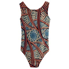 One Church Window Apophysis Art Fractal Kids  Cut-out Back One Piece Swimsuit by Loisa77