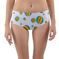 Balloon Ball District Colorful Reversible Mid-waist Bikini Bottoms by Ket1n9