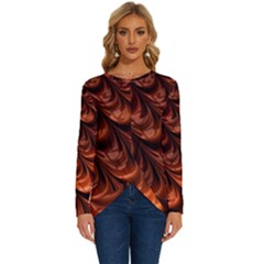 Fractal Frax Long Sleeve Crew Neck Pullover Top by Askadina