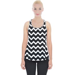 Wave-black White Piece Up Tank Top by kyorashop23