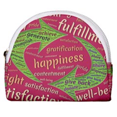 Fulfillment Satisfaction Happiness Horseshoe Style Canvas Pouch by Paksenen