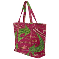 Fulfillment Satisfaction Happiness Zip Up Canvas Bag by Paksenen