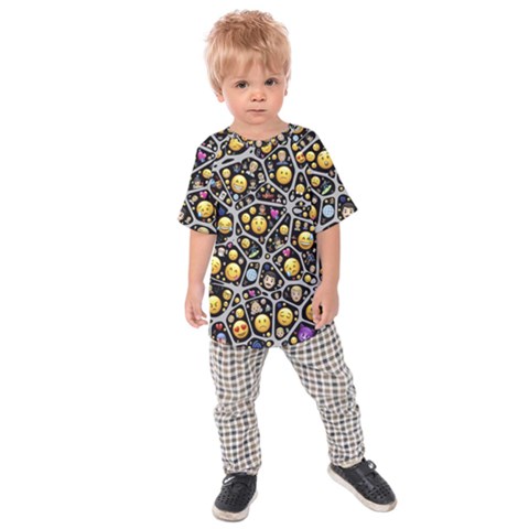 Mental Emojis Emoticons Icons Kids  Raglan T-shirt by Paksenen