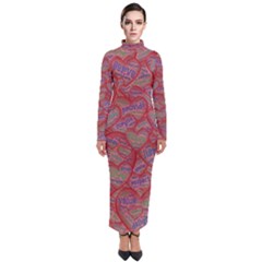 Love Hearts Valentines Connection Turtleneck Maxi Dress by Paksenen