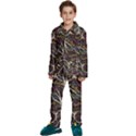 Mental Human Experience Mindset Pattern Kids  Long Sleeve Velvet Pajamas Set View1