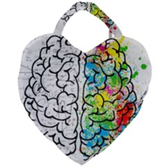 Brain Mind Psychology Idea Drawing Giant Heart Shaped Tote by Loisa77