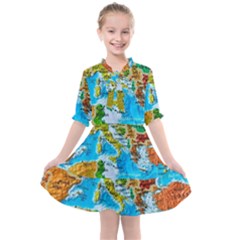 World Map Kids  All Frills Chiffon Dress by Ket1n9