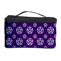 White Pentacle And Purple Pattern Cosmetic Storage Case by cheekywitch