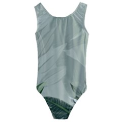 Banana Leaf Plant Pattern Kids  Cut-out Back One Piece Swimsuit by anzea