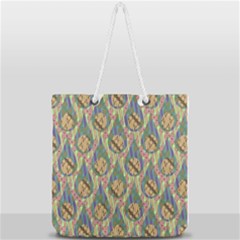 Tribal Background Boho Batik Full Print Rope Handle Tote (large) by anzea