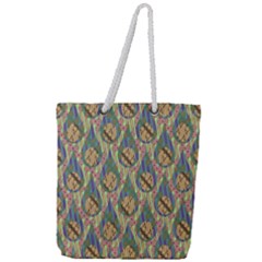 Tribal Background Boho Batik Full Print Rope Handle Tote (large) by anzea