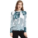 Monstera Leaves Background Women s Long Sleeve Rash Guard View1