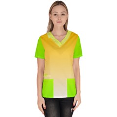 Gradient  Green, Yellow Women s V-neck Scrub Top by 2607694c