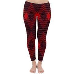 Pattern Red Black, Classic Winter Leggings by 2607694c