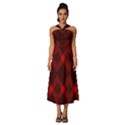 pattern red black, Sleeveless Cross Front Cocktail Midi Chiffon Dress View1