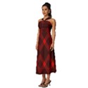 pattern red black, Sleeveless Cross Front Cocktail Midi Chiffon Dress View2