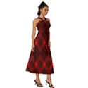 pattern red black, Sleeveless Cross Front Cocktail Midi Chiffon Dress View3