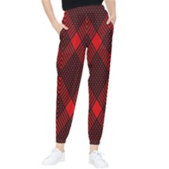 Pattern, Red, Black,  Women s Tapered Pants by 2607694c