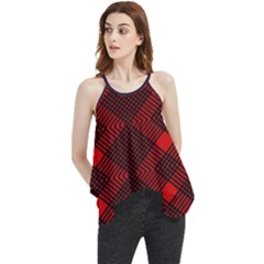 Pattern Rot Schwarz Flowy Camisole Tank Top by dedoma