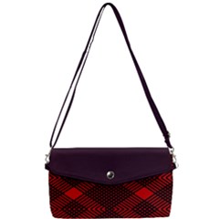 Pattern Rot Schwarz Removable Strap Clutch Bag by dedoma