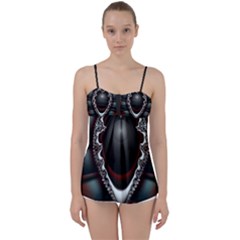 Fractal Eye Babydoll Tankini Top by dedoma