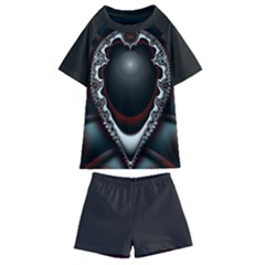 Fractal Eye Kids  Swim T-shirt And Shorts Set by dedoma