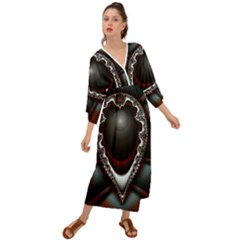 Fractal Eye Grecian Style  Maxi Dress by dedoma