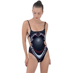 Fractal Eye Tie Strap One Piece Swimsuit by dedoma