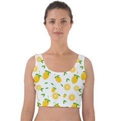 Illustrations Lemon Citrus Fruit Yellow Velvet Crop Top by anzea