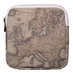 Old Vintage Classic Map Of Europe Mini Square Pouch by Paksenen