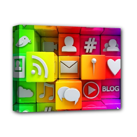 Colorful 3d Social Media Deluxe Canvas 14  X 11  (stretched) by Ket1n9