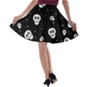 Skull Pattern A-line Skater Skirt View2
