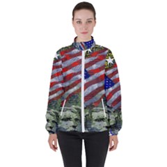 Usa United States Of America Images Independence Day Women s High Neck Windbreaker by Ket1n9