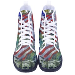 Usa United States Of America Images Independence Day Kid s High-top Canvas Sneakers