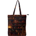 Books Library Double Zip Up Tote Bag View1