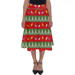 Christmas-papers-red-and-green Perfect Length Midi Skirt by Bedest